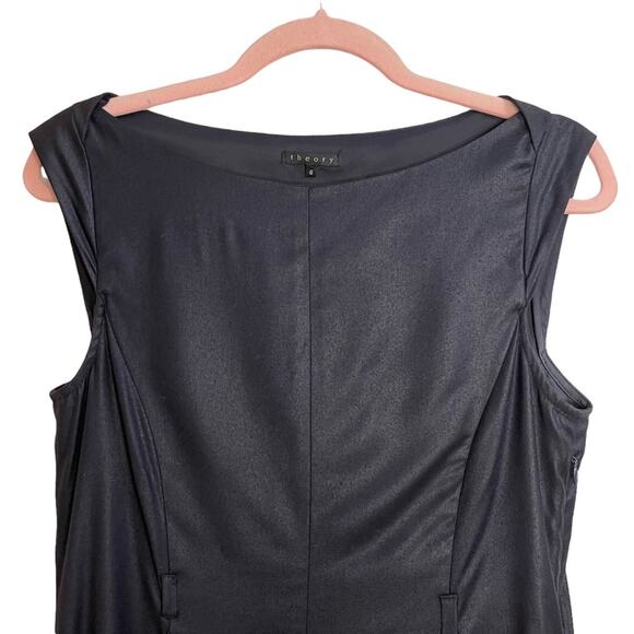 Theory Sleeveless Fitted Wool Blend Sheath Dress - Picture 4 of 8